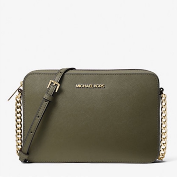 MICHAEL KORS LG EW CROSSBODY Bag Olive NWT - Picture 1 of 8